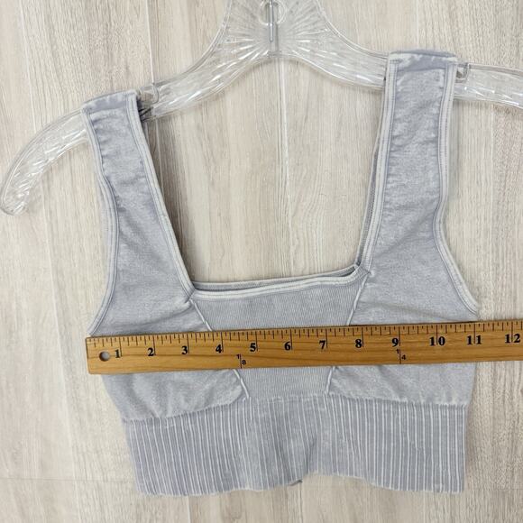 Free People FP Movement Sports Bra Women Size 2XS/XS Gray Good Karma Square Neck - Picture 6 of 6